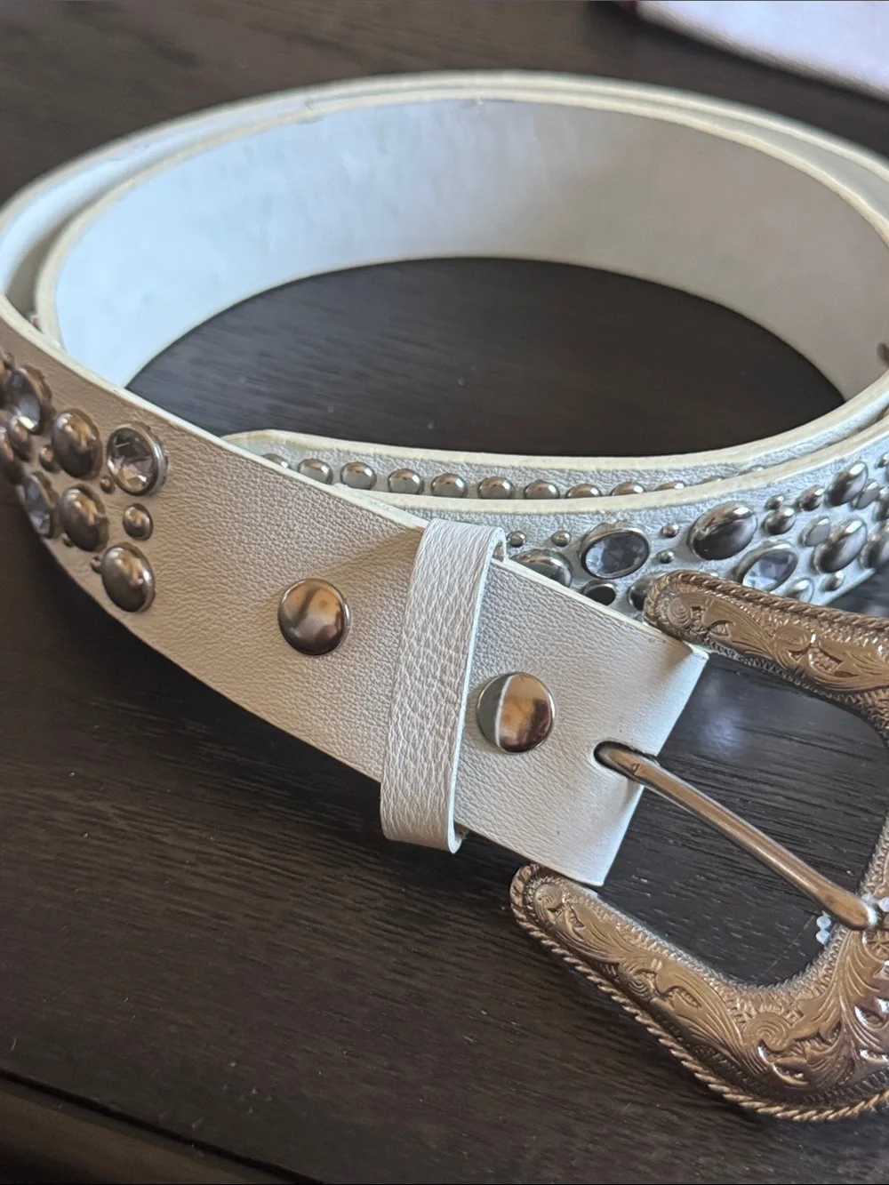 Vintage Resistol Women's Silver western Studded Leather Belt